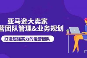 亚马逊大卖家运营团队管理&业务规划，打造超强实力的运营团队